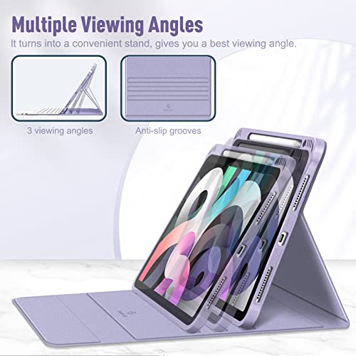 Fintie Touchpad Keyboard Case For Ipad Air 5Th Generation (2022) / Ipad Air 4Th Gen (2020) 10.9 Inch - Soft Tpu Back Cover With Magnetically Trackpad Detachable Bluetooth Keyboard, Lilac Purple #TOP4