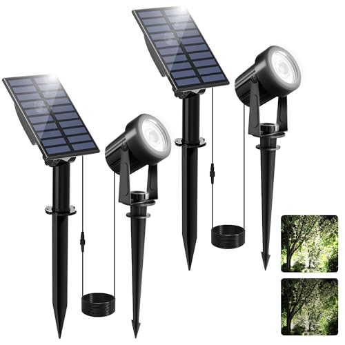 NATPOW-Spot-Solaire-Exterieur-Lampe-Solaire-Exterieur-LED-Eclairage-Solaie-pour-Jardin-IP65-Etanche-6000K-Spot-de-Jardin-Applique-Murale-Exterieure-Eclairage-de-Jardin-pour-Patio-Allee-2-unites