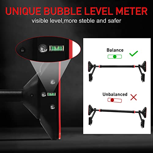 Lader Pull Up Bar For Doorway, Strength Training Pull-Up Bars With No Screw, Chin Up Bar With Suppprt Frame,Level Mete, Max Load Bearing 1100Lbs #TOP5