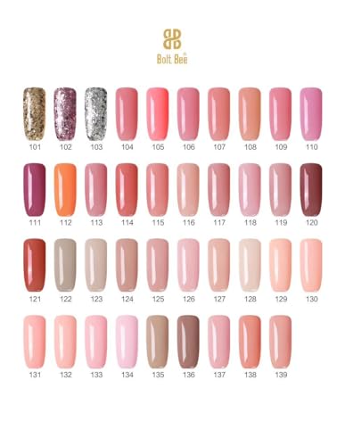 Image of BOLT BEE 15ML Gel Nail Polish 1Pc Clear Pink Glitter Nail Polish Soak Off UV LED Nail Gel Polish Nail Art Starter Manicure Salon DIY at Home, 0.5 OZ (1) (92)