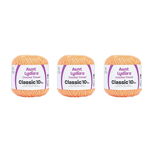 Aunt Lydia Classic Light Peach Crochet - 3 Pack of