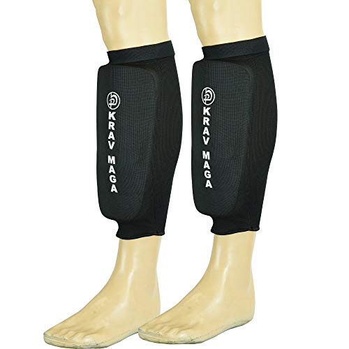 Protège-tibias Krav Maga noir protection tibia mousse EVA taille S