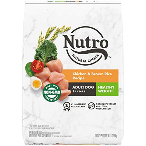 NUTRO NATURAL CHOICE Healthy Weight Adult Dry Dog Food, Chicken & Brown Rice Recipe Dog Kibble, 30 lb. Bag