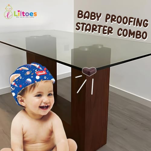 Image of Baby Safety Products Combo | LILTOES Baby Head Protector + Edge Guard for Safety of Kids 6M to 3 Years | Baby Safety Helmet with Corner Guard Protection (Spaceship+Corner)