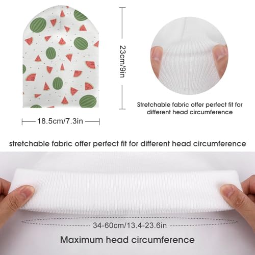 Watermelon Print Kids Beanie Hat for for Girls Boys Children Cap Winter Knitted Chemo Cancer Headwear Accessories Gifts Decoration Black2