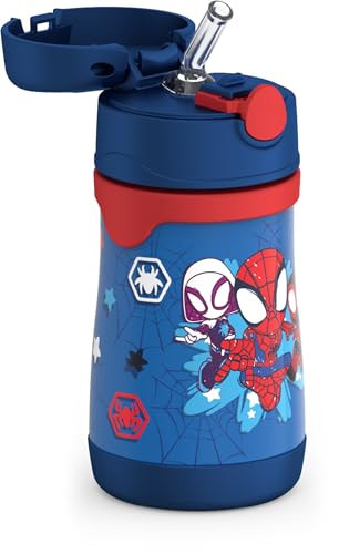 Image of THERMOS Vacuum Insulated Stainless Steel 10oz Straw Bottle, Spidey and His Amazing