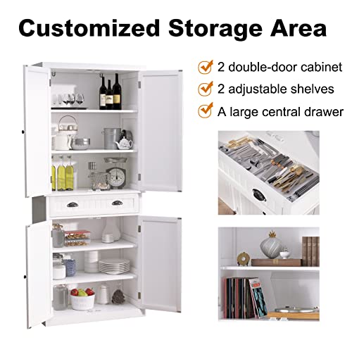 image for ARTPOWER Kitchen Pantry Storage Cabinet with Drawer and Adjustable She