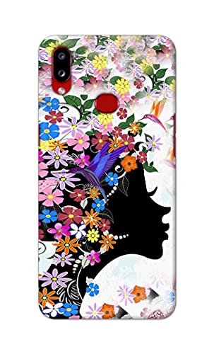 Image of Printed Hard Back Cover Case for Samsung Galaxy A10s | Samsung Galaxy M01s Back Cover (Floral Hairstyle Girl) -1803