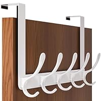 SKOLOO Over The Door Hook, Door Hanger Hooks for Hanging Clothes, Towels, Coats, Hats, Over The Door Towel Hook - White, Assembly Required