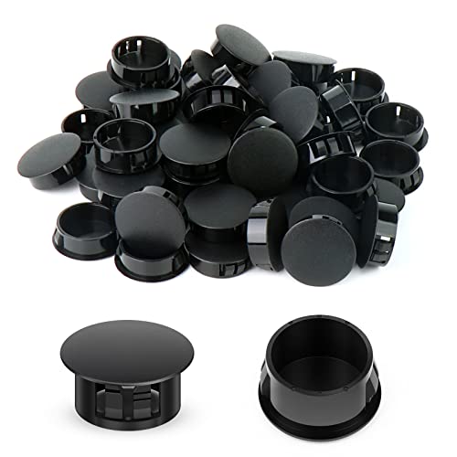 Image of 100PCS 3 /8 inch Black Plastic Plugs Hole, Round PA66 Plug Furniture Hole Decorative Cover