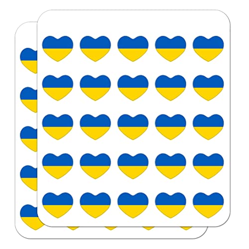 Ukraine Country Flag Heart Shaped Planner Calendar Scrapbook Craft Stickers