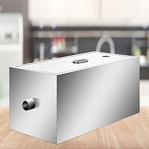 VEVOR Commercial Grease Interceptor, 6 GPM Commercial Grease Trap, 8 LB Grease Interceptor, Stainless Steel Grease Trap…