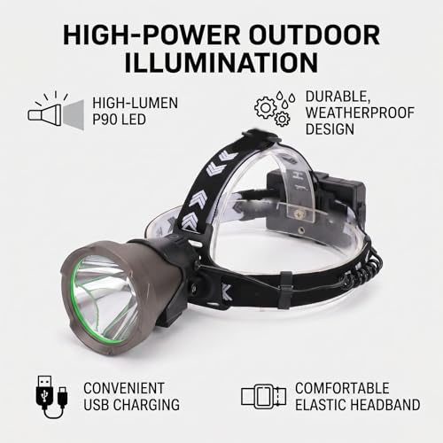 Linterna frontal potente con sensor de movimiento IPX5 para pescar y caminar 5