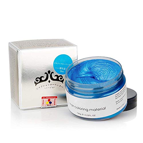 MOFAJANG Hair Coloring Dye Wax, Instant Temporary Hair Pomade, 4.23 oz Natural Styling Cream for Men and Women's Party Cosplay (Blue)