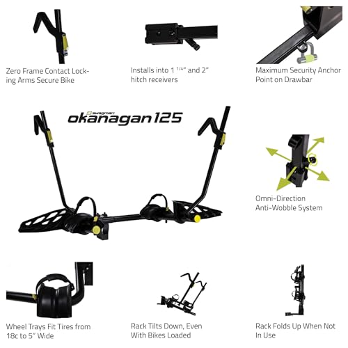 Swagman OKANAGAN 125 zero frame contact 1 ¼” & 2” hitch bike rack by Swagman - Image 2