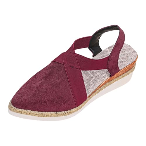 Sandales d'été femme en rouge éclatant pour marche et maison taille 36-41