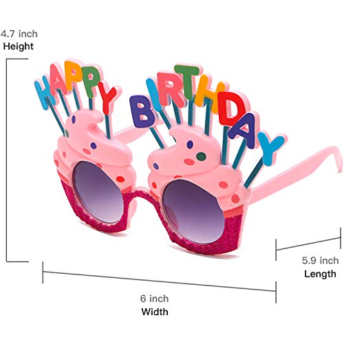 image for Davinqi 2 Pack Happy Birthday Party Sunglasses - Number Crystal Frame,