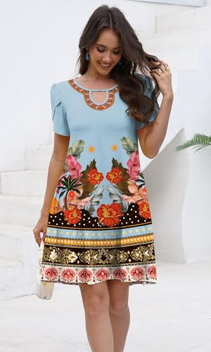Image of COSSEN Women's Summer Casual Tshirt Dress Crew Neck