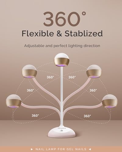 Image of MelodySusie 360 2-in-1 Gooseneck Nail Lamp S-Pro09M for Detail Work | 60s Timer; 2000mAh Battery; 6h Runtime; One-Touch Control; Rhinestone Glue; Solid Nail Glue Gel; Liner Gel