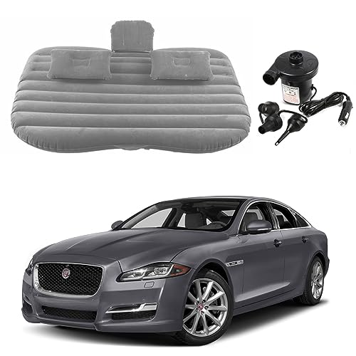 Image of Oshotto Multifunctional Car Travel Bed Mattress with Two Air Pillows, Car Air Pump Compatible with Jaguar XJ (Grey)