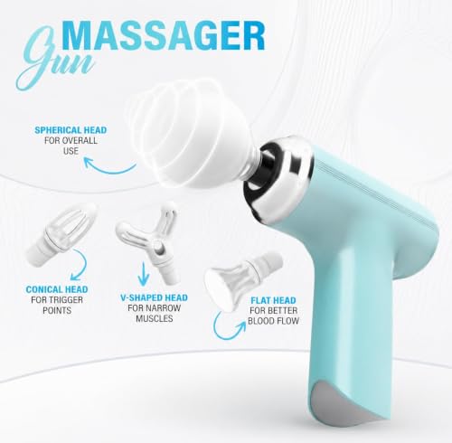 Image of Gun Massage, Body Massager For Pain Relief, 4 Heads, 6 Speed Settings, Type-C Charging, Massager Machine, Massager Gun For Pain Relief, Scalp Massager, Neck and Sholder Massager, Head Massager