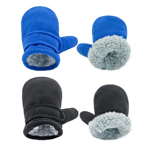 Image of BAVST Baby Toddler Winter Mittens Girls Warm Fleece Lined Gloves Kids Sherpa Lined Mittens for Boys