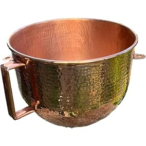 Sertodo Pure Copper 6 Quart Lift Stand Mixing Bowl compatible with Professional 6 quart 600 Series Mixers