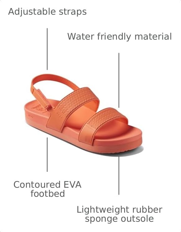 Image of REEF Girls Kids Water Vista Platform Sandal, Water Friendly, Adjustable Strap