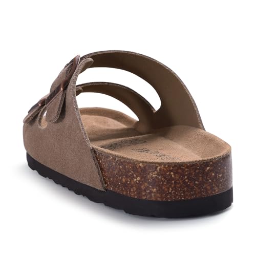 kidmi women39s genuine suede sandals cork footbed summer adjustable slide sandals
