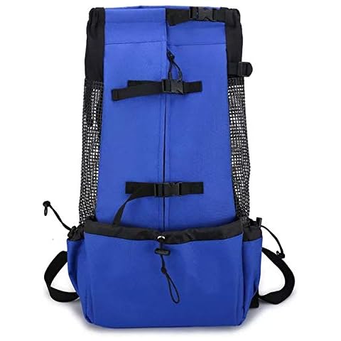 CHYIR Pet Backpack Portable Breathable Rucksack Adjustable Dog Travel Bag Small and Medium-sized Dog Travel Hiking Camping (L, blue) Cover
