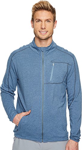 tasc performance tahoe fleece full zip heather jacket, indigo heather, large