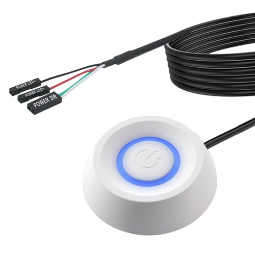 Interruptor de Alimentación para PC con luz LED 1.8m, Interruptor de Encendido del Ordenador de Sobremesa, Adaptador de Control de Encendido y Apagado de Escritorio