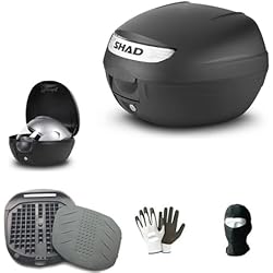 Honda Vfr 800 Con Maletas farbrothersonline Compatible con Honda VFR 800 Baúl Maleta Baúl Shad 26 litros negro + SECURE LOCK SISTEM+Placa portaequipajes de moto scooter para casco integral-Jet modular universal