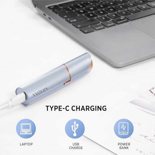 Image of Facial Hair Removal for Women: Electric Face Razor with LED Light - Painless & Instant Results Mini Shaver for Travel & Home Use
