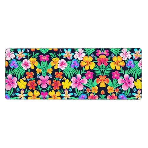 Alfombrilla de ratón floral de 30,5 x 80,9 cm para teclado y ordenador