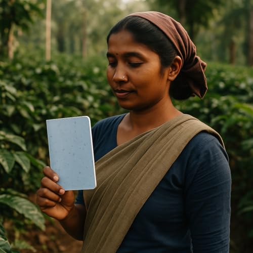 Image of 5 Pack I Eco-Friendly Coffee Husk A6 Business Pad Dairy I 320 Smooth Single Lines Pages I Ideal for Students and Professionals (Celestial Blue)