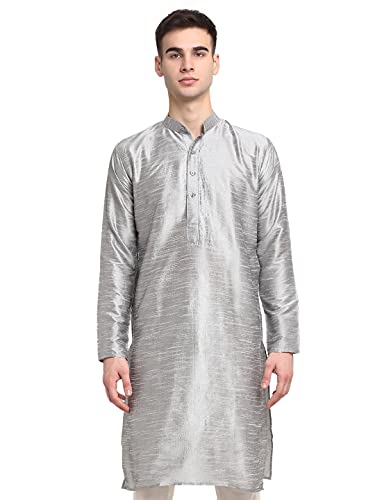 Image of Jompers Men Black & White Solid Kurta
