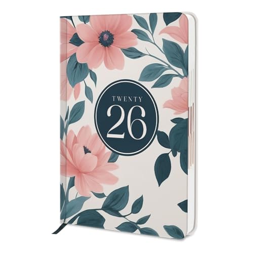 Image of A5 Size Hard Bound 1 Day To A Page Format New Year Executive Daily Planner 2026 Diary with Month Cut Index and Bookmark I Diary 2026 For Girls Women I 344 Pages I 21x15 Cm