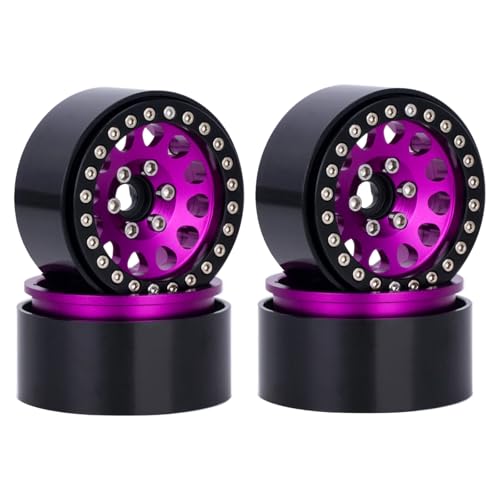 Compatible With Axial For SCX10 D90 For WRAITH For CAPRA RR10 For TRX4 For Tamiya 1/10 RC�J�[�p�[�c ���^���r�[�h���b�N�z�C�[�� �����n�u �p�[�c RC�J�[(Purpl