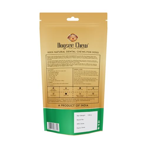 Image of Dogsee Mint Infused 100% Natural Yak Chew Bones for Dogs 140 gm (Medium - 2 Chews) Healthy Alternative to Rawhide - High Protein, All Life Stages