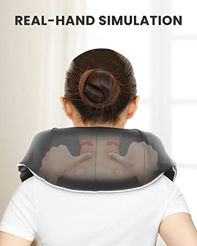 RENPHO Nackenmassagegerät mit Wärme, Schulter Massagegerät, Elektrisches Shiatsu Massagegerät für Nacken und Rücken, 3D-Rotation Massage Einstellbaren Geschwindigkeiten 4