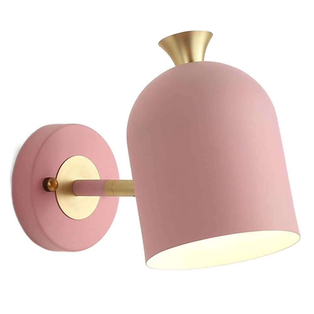 Kbuukyyxouy Pink Nordic Modern Simplicity Macaron Wall Sconces, Children's Room Bedroom Wall Lamps, Creative Bedside Living Room Wall Stairs Decoration Lighting Wall Light Fixture(Pink)