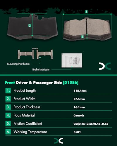 Image of SCITOO D1586 D1391 8PCS Front and Rear Ceramic Brake Pad Sets | Fit For Lexus For GS200t,For GS300,For GS350,For GS450h,For IS200t,For IS300,For IS350,For RC200t,For RC300,For RC350