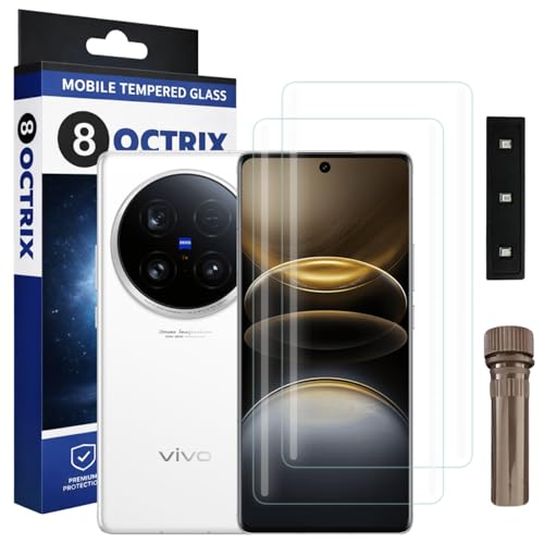 Image of Curved UV Tempered Glass Screen Protector for Vivo X100 Ultra | Transparent | Pack of 2 | Full Screen Coverage with UV Installation Kit