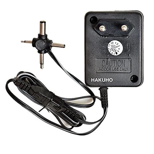 Image of Hakuho 3V 500mA Power Adapter with 4 Multi Pins & Polarity Change - Universal Adapter for Radios, Torches, Toys, Trimmers, Electronics - Compatible with CASIO and More