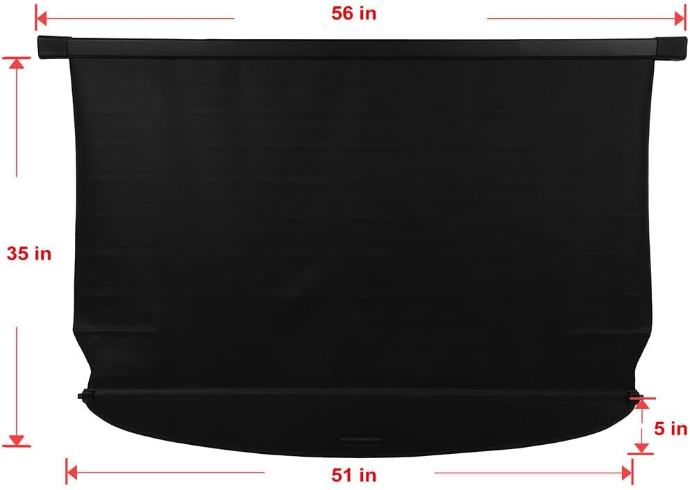 SCITOO Cargo Cover 2011-2013 Fit for Kia Sorento 2.4L 2011-2013 Fit for Kia Sorento 3.5L Upgraded Retractable Rear Trunk Cover with Aluminum PVC&Plastic