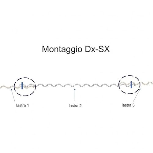 1 Lastra di Policarbonato Corrugato "SuperDur" ONDA 76/18 CLEAR 1265X3000mm con protezione UV - 6
