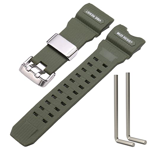 Resin Replacement Watch Band Compatible with Casio GWG1000 GWG-1000GB Men's Sport Waterproof Watch Strap, 28mm, Resin, Created Quartz