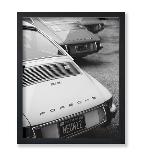 Poster Master Parked Cars Print - Classic Cars Poster - Automobile & Transportation Art - Black and White Photography Wall Design - Great Garage or Living Room Decor - 8x10 UNFRAMED Wall Art