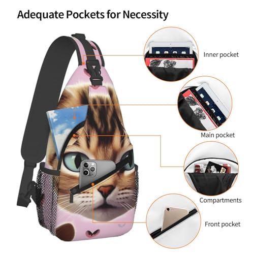 Bolso cruzado para hombre con diseño de gato miniatura 4